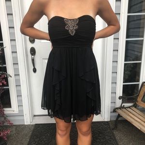Black Strapless Short Dress